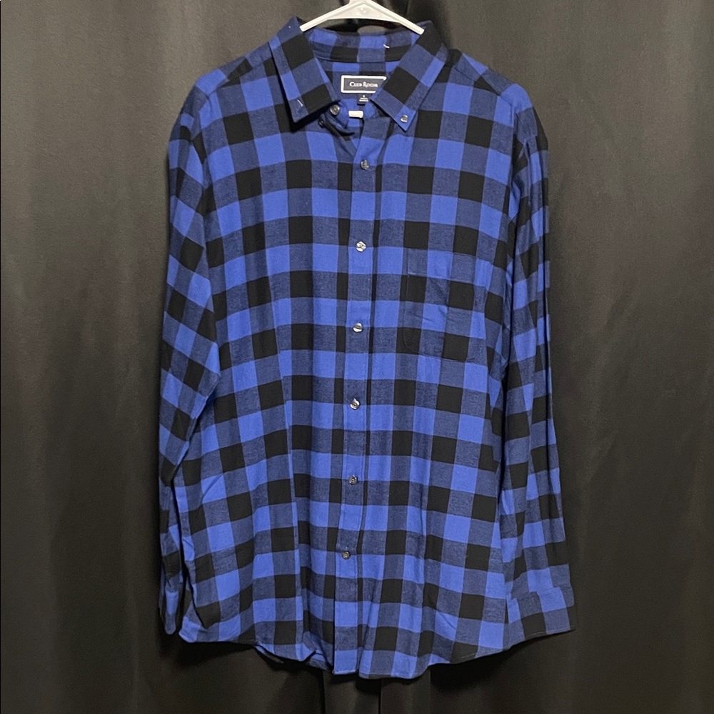 Calvin Klein Men's Plaid Shirt in Blue and Black